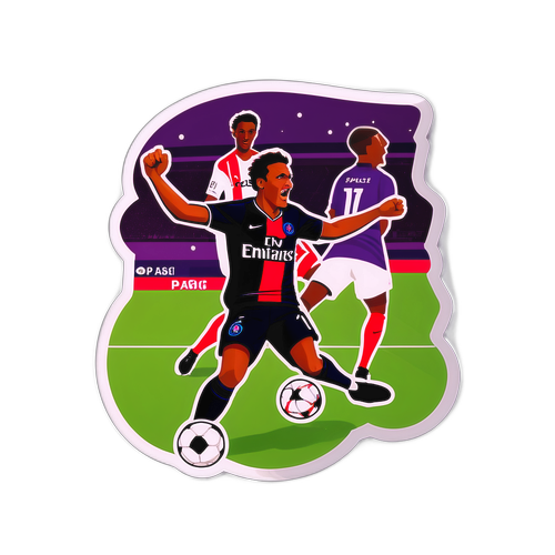 Samolepka Toulouse vs PSG: Moment střelby na branku