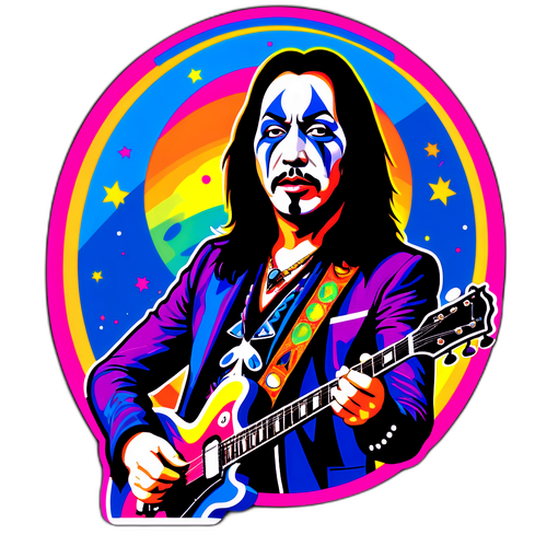 Retro-tema klistermärke av Ace Frehley