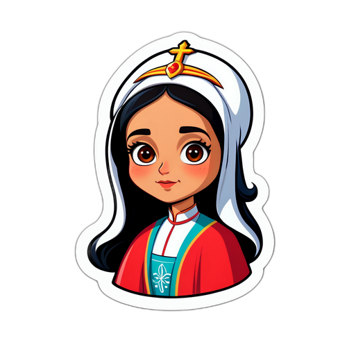 Sticker de Fátima Florez como un personaje famoso con un toque humorístico