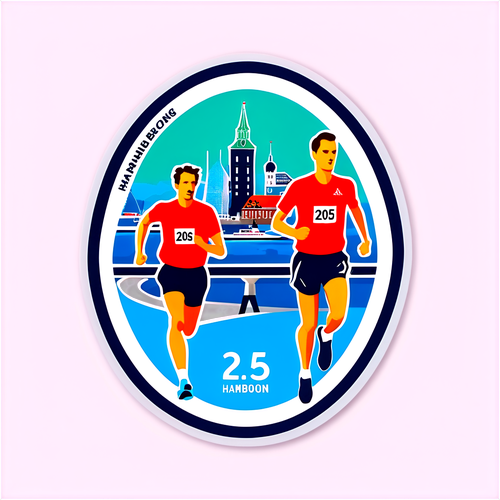Energetisk 'Hamburg Marathon 2025' Klistermærke