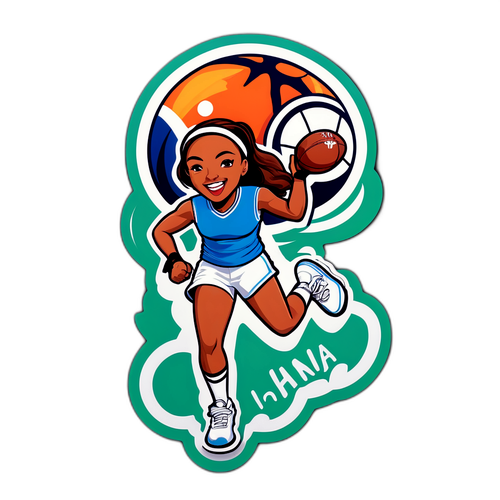 스포츠에 대한 이마해나의 유쾌한 열정을 담은 스티커