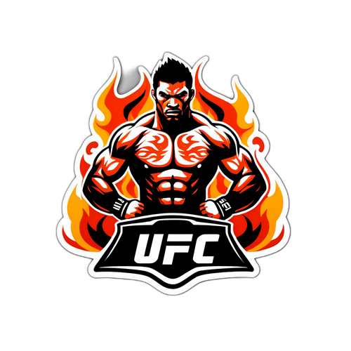 Sticker ng UFC na may Pugnator at Apoy