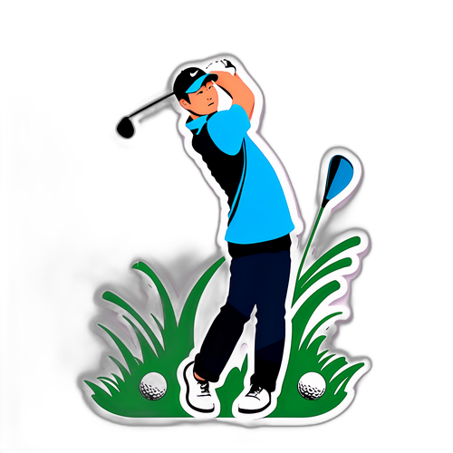 Minimalist Golf Swing Sticker