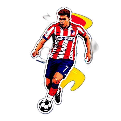 Tematyczny wzór Atlético de Madrid - piłkarz w akcji