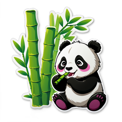 Unbearably Cute: Adorable Panda Sticker That Will Brighten Your Day!