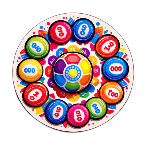 Renkli Çılgın Piyango Temalı Mandala Tasarımı