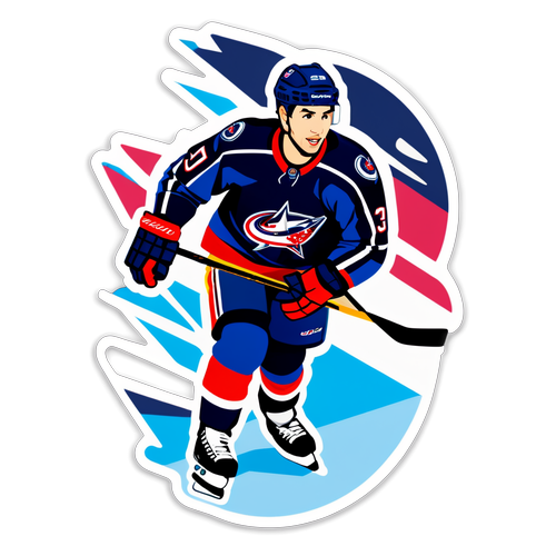 Johnny Gaudreau : L'Éclat des Blue Jackets ! Découvrez le Sticker qui Fait Vibrer la Glace !