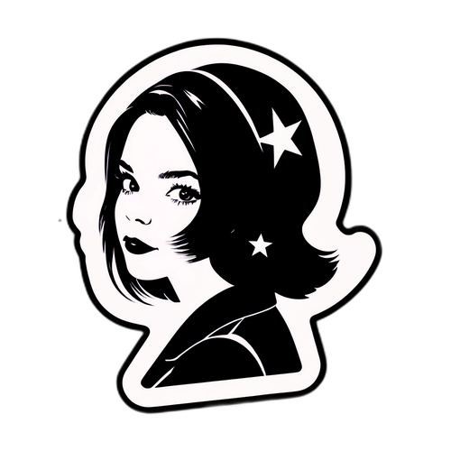 Nhãn dán phong cách tối giản hình bóng Sydney Sweeney