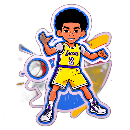 Lonzo Ball Three-Point Shot Cartoon Sticker
