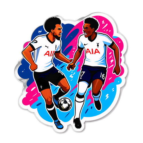 Comic-Sticker: Duell zwischen Tottenham und FC Fulham