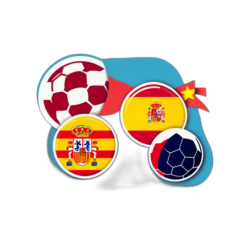 Autocollant illustrant le match France-Espagne