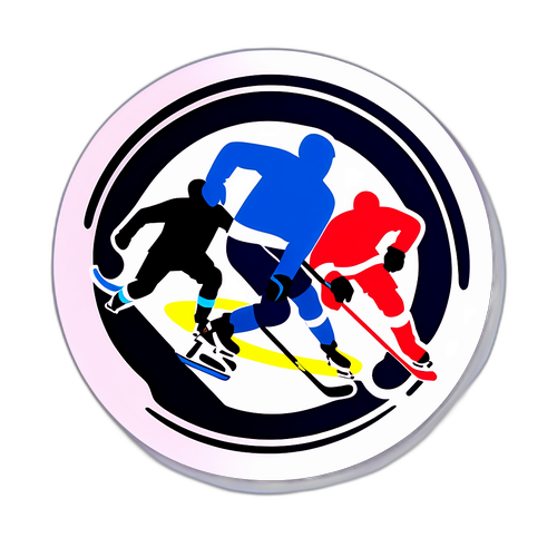 Disenyo ng Rink ng Hockey na May mga Olimpikong Bilog