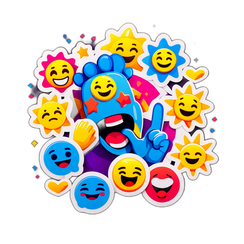 Masayang Sticker Collage ng Viral Video Icons