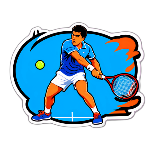 Actiemoment van Alcaraz met een magische forehand