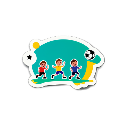 Наклейки з анімованими фігурами пішоходів, які грають у футбол
