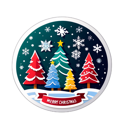 Mooi Kerstkaart Sticker
