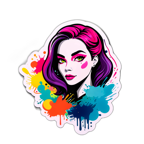 Fargerik Kunstnerisk Klistremerke