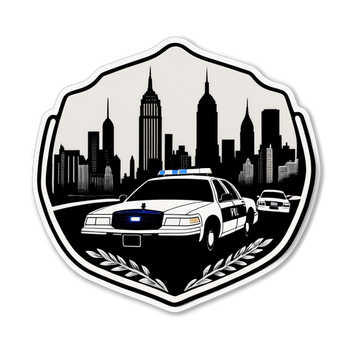 Vintage Law & Order: SVU Sticker with NYC Skyline and Police Badge