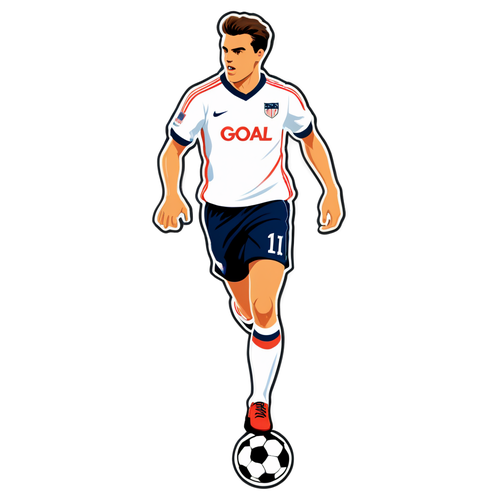 Soccer Player Goal Celebration Sticker