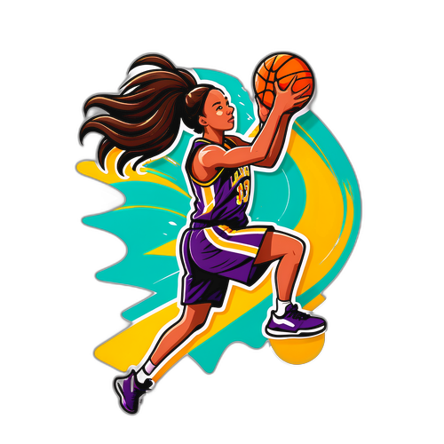 Dynamic Basketball Action Illustration