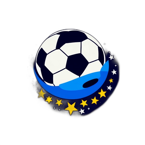 UCL-tema med fotboll ovan en stjärnklar himmel