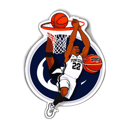 Penn State Basketball Dunk Action Sticker