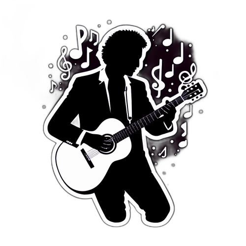 Adesivo Minimalista di Paolo De Chiesa con Chitarra