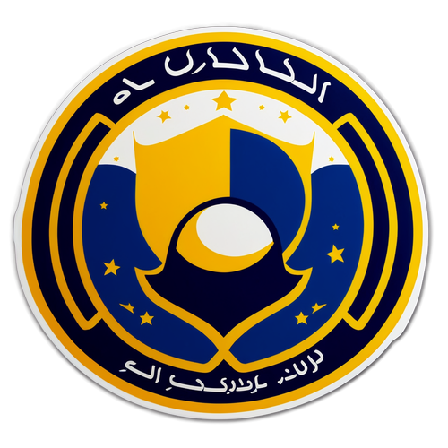 Nhãn dán logo câu lạc bộ Al-Nassr với màu sắc tươi sáng và kiểu chữ hiện đại