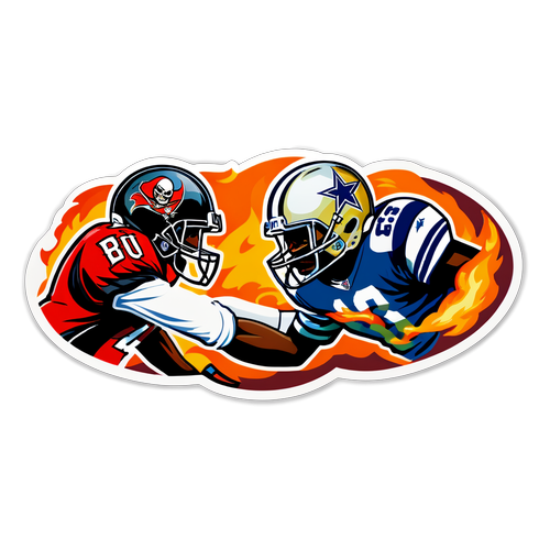 Buccaneers vs Cowboys Intense Showdown Sticker