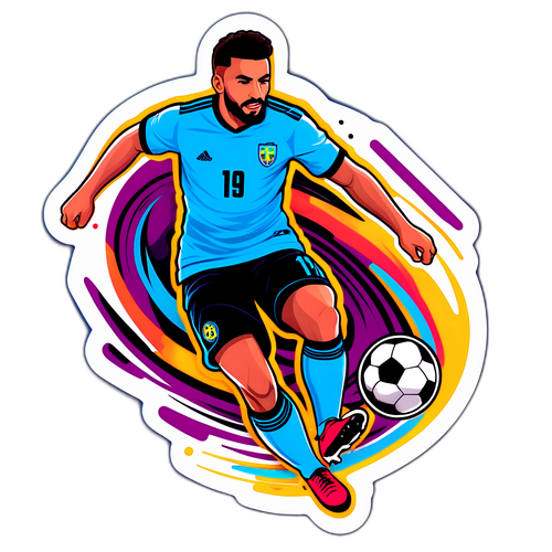Adesivo di Azione Calcio con Ez Abde