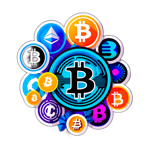 Pelekat Bertemakan Cryptocurrency Moden