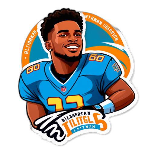 Football-Themed Sticker of Michael Pittman Jr.