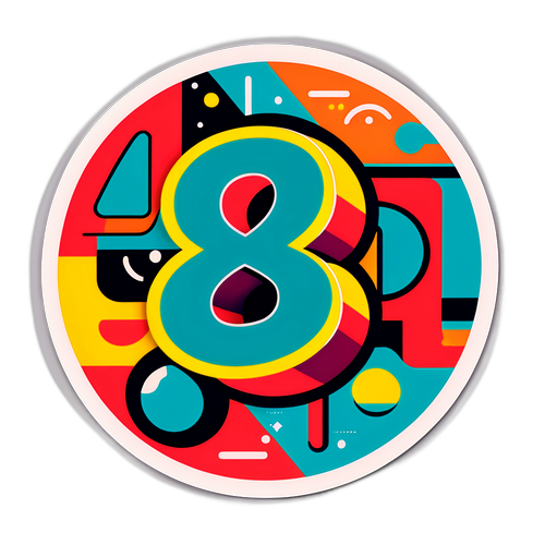 Retro-sticker med nummer '67'
