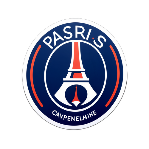 Nálepka s ikonickým logem PSG a pařížským pozadím