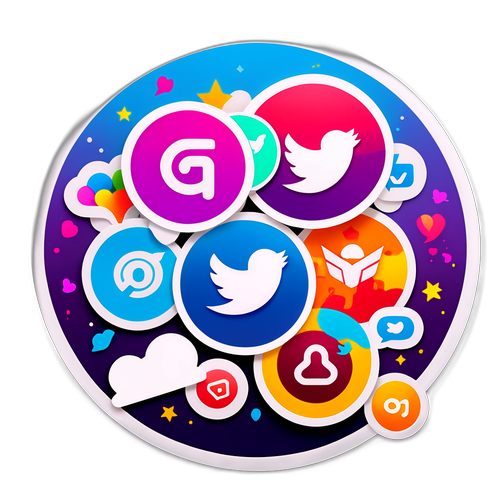 Sosyal Medya Sembolleri Sticker Tasarımı