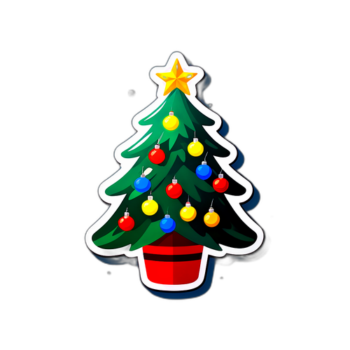 Pomul de Crăciun cu lumini festive