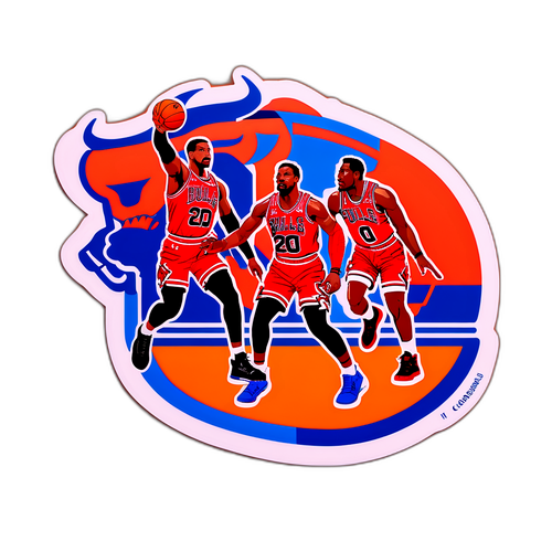 Autocollant dynamique des Bulls contre les Knicks