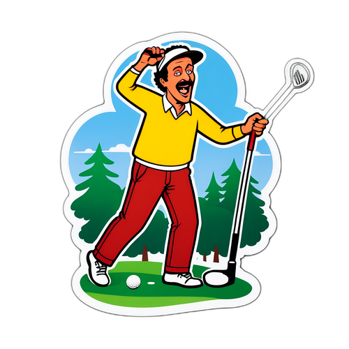Whimsical Happy Gilmore Golf Sticker