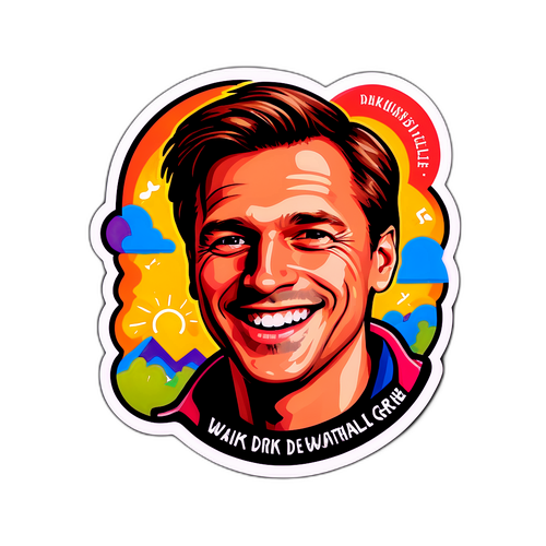 Sticker van Dirk De Wachter met een oprechte glimlach