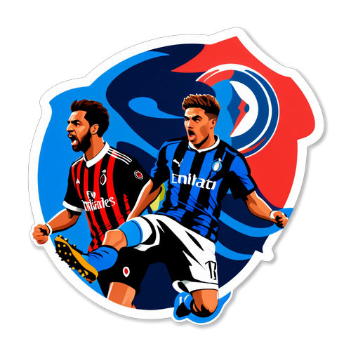 Sticker que fusiona elementos icónicos del Atalanta y el Milan