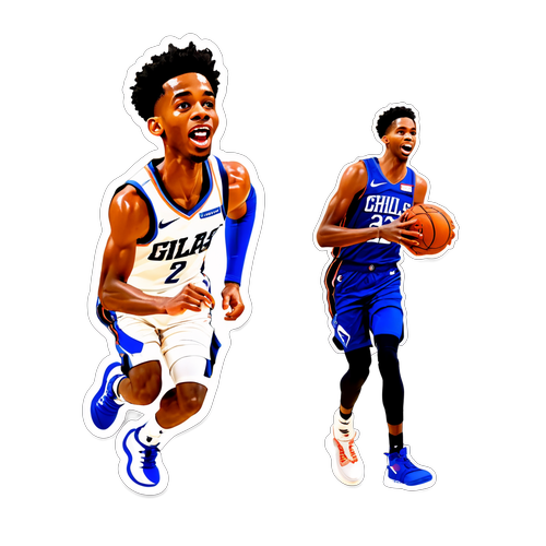 Minimalist Infographic Sticker of Shai Gilgeous-Alexander