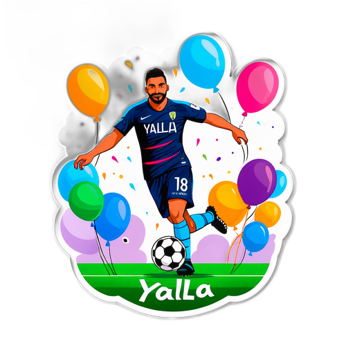 Autocollant animé de football "Yalla Kora"