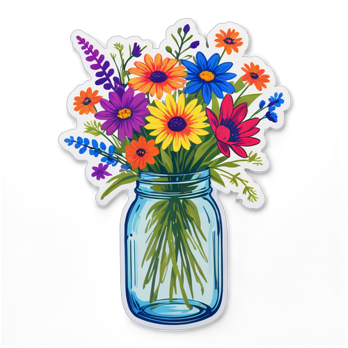 Wildflower Wonders: Transform Your Daily Life with This Cheerful Mason Jar Beauty!