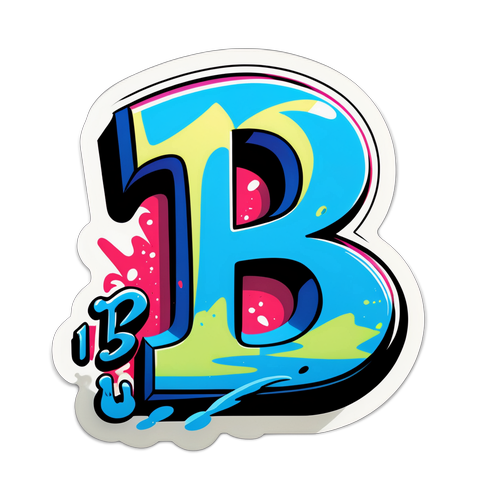 מדבקת גרפיטי עם המספר 13