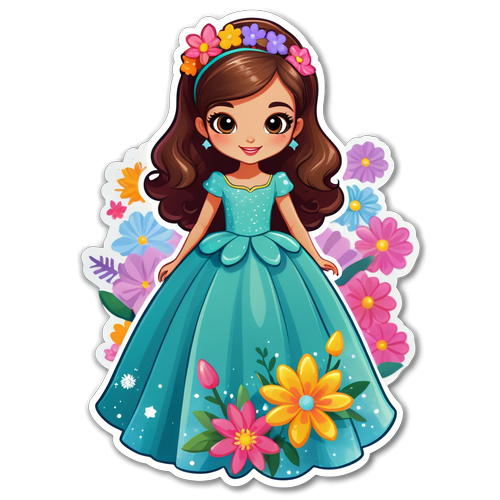 Sticker af Paola i festkjole