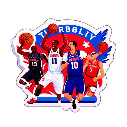 Sticker ng Pagsasagupaan ng Turkey at Serbia sa Basketball