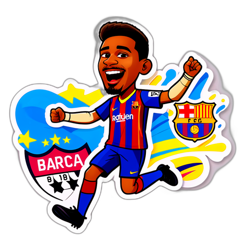 Bajszos Barca Karakter Gól Ünneplés