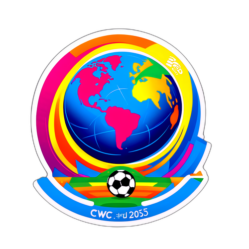 Sticker Logo CWC 2025 dari Bola Sepak