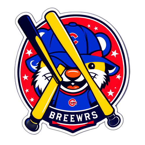 Cubs vs. Brewers Baseball Rivalry Sticker