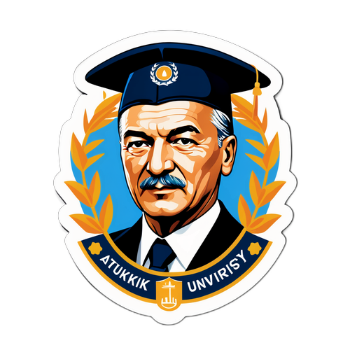 Atatürk Üniversitesi Simgeleriyle Eğitim ve Bilgiyi Vurgulayan Tasarım